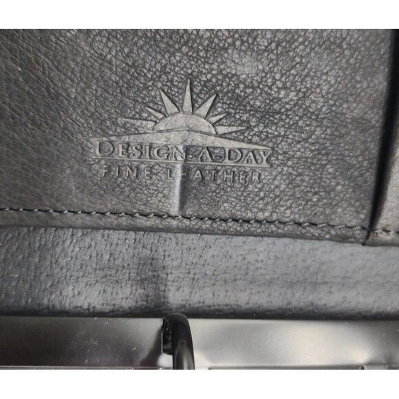 DESIGN A DAY Leather Planner 3 Ring Classic Black Napa Leather *SEE PHOTOS - Picture 3 of 14